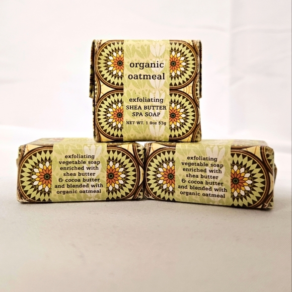 Greenwich Trading Co. Organic Oatmeal Exfoliating Shea Butter Bar Soap 3 Pack - Picture 1 of 4